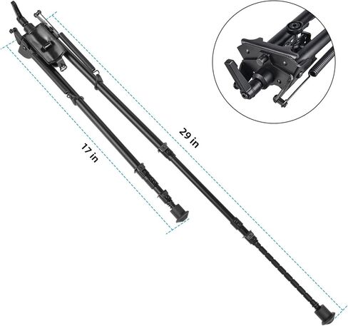 بندقية صيد تكتيكية 15-27 بوصة Bipod محور إمالة Bipod + رافعة قفل S للصيد طويل المدى، أسود in Kuwait