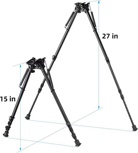بندقية صيد تكتيكية 15-27 بوصة Bipod محور إمالة Bipod + رافعة قفل S للصيد طويل المدى، أسود in Kuwait