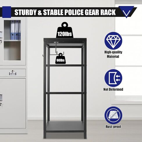 حامل معدات الشرطة التكتيكية مع 3 خطافات، حامل درع للجسم سعة تحميل 280 رطل، شماعة سترة الشرطة، حامل معدات إنفاذ القانون، هدايا الشرطة in Kuwait