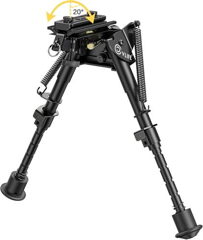CVLIFE 6-9 بوصة من ألياف الكربون بندقية Bipod، Bipods إمالة محورية للبنادق مع محول متوافق مع Mlok Swivel Bipod للصيد والرماية in Saudi Arabia