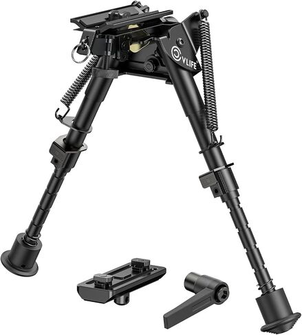 CVLIFE Rifle Bipod Pivot Tilting Bipods for Rifles with M-Rail Adapter | Pivot Bipod Carbon Fiber 6-9 Inches Sling Stud Bipod with Detachable S Lock Lever in Saudi Arabia
