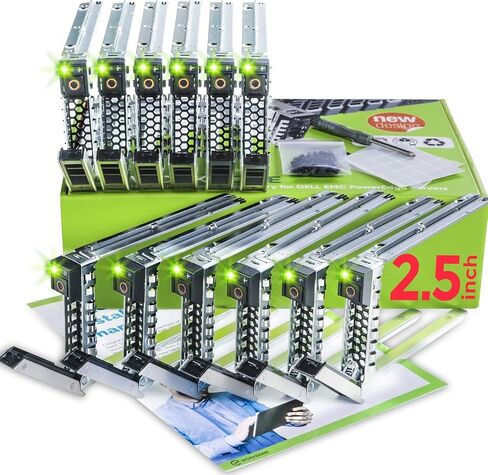 WORKDONE 12-Pack 2.5" SFF Caddy - fits Dell PowerEdge 17-14th Gen DXD9H | Only for smaller 2.9" Wide Hot-Swap Bay, R650 R750 R750xa R6515 R6525 R7515 R7525, R440 R640 R740 R840, Tray Sled, Manual in Kuwait