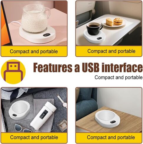 قاعدة تسخين USB، كوب قهوة محمول لتدفئة كوب الحليب الذكي مع معدن الألومنيوم للمياه والشاي والكاكاو in Saudi Arabia