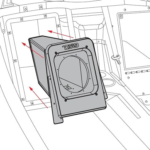 DS18 SLG-RSUB10XL 10" Sealed Subwoofer Enclosure for Polaris Slingshot (2015–2025) – Rear Storage Bass Box – Fits Driver or Passenger Side – Factory Fit, Heavy-Duty MDF, OEM Mounting Ready in Saudi Arabia