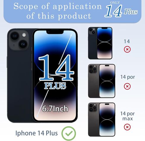 استبدال الزجاج الخلفي 14 Plus مع إطار كاميرا معدني وزجاج عدسة ومغناطيس لهاتف iPhone 14 Plus (6.7 بوصة أسود) ويتضمن أدوات بديلة in Kuwait