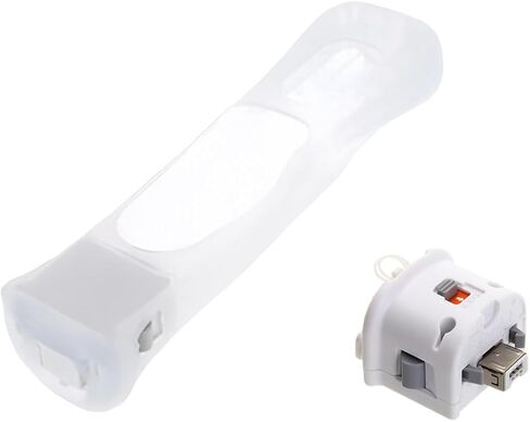 مستشعر محول Wii Motion Plus مع حافظة من السيليكون، مسرع محول مستشعر Motion Plus لجهاز التحكم عن بعد Nintendo Wii، هدايا اللاعبين (أبيض) in Kuwait