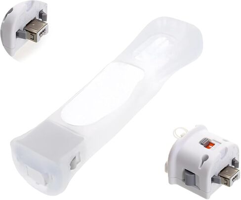 مستشعر محول Wii Motion Plus مع حافظة من السيليكون، مسرع محول مستشعر Motion Plus لجهاز التحكم عن بعد Nintendo Wii، هدايا اللاعبين (أبيض) in Kuwait