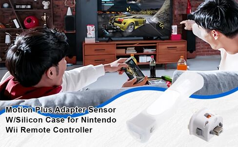 مستشعر محول Wii Motion Plus مع حافظة من السيليكون، مسرع محول مستشعر Motion Plus لجهاز التحكم عن بعد Nintendo Wii، هدايا اللاعبين (أبيض) in Kuwait
