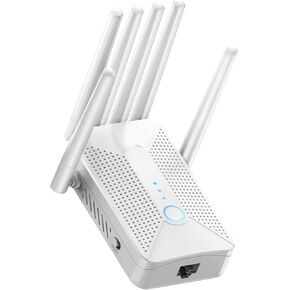 WiFi Extender Signal Booster with 6 Antennas, Long Range Coverage up to 10000 Sq.ft for 50+ Devices, Ethernet Port & WPS Easy Setup, for Home Office and Gaming in Kuwait