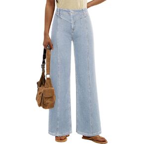 Womens Wide Leg Jeans High Waisted Baggy Jean Fashion Stretch Jeans for Women Trendy Slim Butt Lift Jean Pant in Kuwait