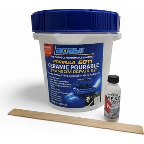 Arjay 6011 Ceramic Pourable Transom Repair Ceramic 1-Gallon Kit (Parts A & B) for Boats & Ships, Power Boats, Wood, Plywood Transom with Catalyst and Mixing Stick in Saudi Arabia