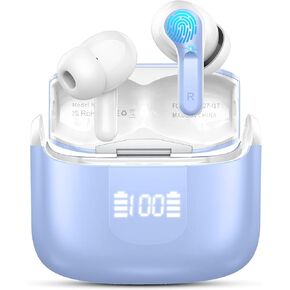 سماعات أذن لاسلكية، سماعات أذن بلوتوث 2025 5.4 سماعات أذن جديدة 40 ساعة باس ستيريو داخل الأذن سماعات أذن ENC بخاصية إلغاء الضوضاء مع 4 ميكروفون عالي الدقة، شاشة LED USB-C IP7 سماعة رأس رياضية مقاومة للماء لنظام Android iOS in Kuwait