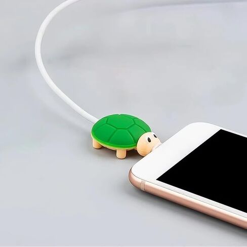1 Piece Cartoon Silicone Turtle-Shaped Data Cable one-bite Connector Protective Cover: Anti-Breakage Charging Protection in Saudi Arabia