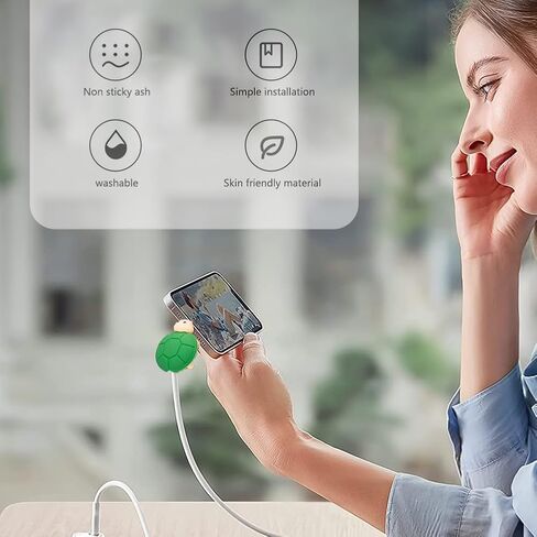 1 Piece Cartoon Silicone Turtle-Shaped Data Cable one-bite Connector Protective Cover: Anti-Breakage Charging Protection in Saudi Arabia