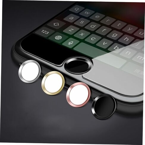 TEHAUX Home Button Sticker for Fingerprint Identification Metal Button Sticker with Rose Gold Edge Home Key and Sweat Compatible with Devices in Saudi Arabia
