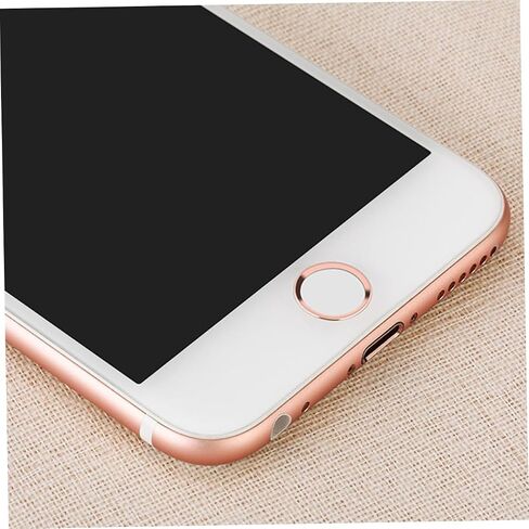 TEHAUX Home Button Sticker for Fingerprint Identification Metal Button Sticker with Rose Gold Edge Home Key and Sweat Compatible with Devices in Saudi Arabia