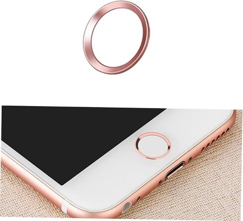 TEHAUX Home Button Sticker for Fingerprint Identification Metal Button Sticker with Rose Gold Edge Home Key and Sweat Compatible with Devices in Saudi Arabia