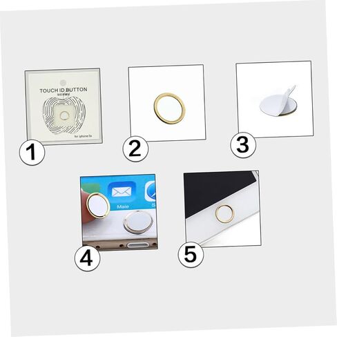 TEHAUX Home Button Sticker for Fingerprint Identification Metal Button Sticker with Rose Gold Edge Home Key and Sweat Compatible with Devices in Saudi Arabia