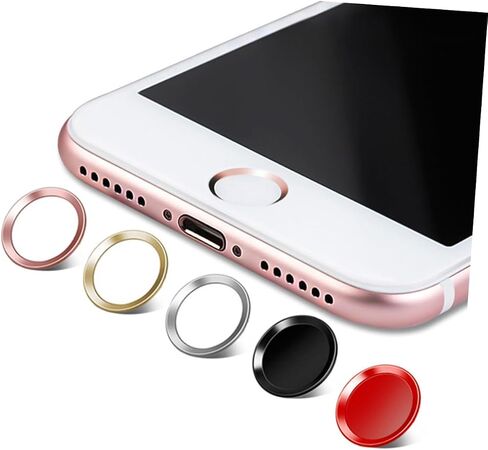 TEHAUX Home Button Sticker for Fingerprint Identification Metal Button Sticker with Rose Gold Edge Home Key and Sweat Compatible with Devices in Saudi Arabia