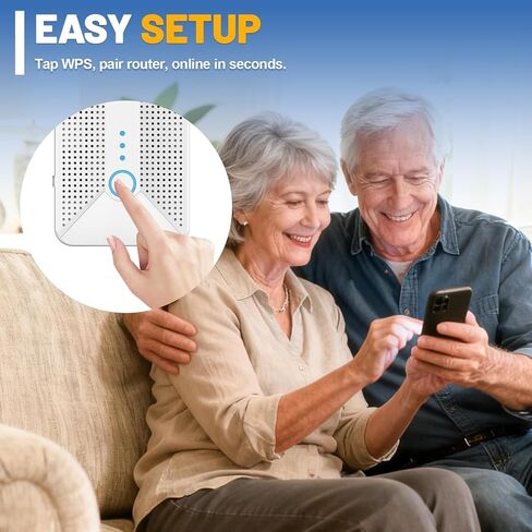 WiFi Extender Signal Booster with 6 Antennas, Long Range Coverage up to 10000 Sq.ft for 50+ Devices, Ethernet Port & WPS Easy Setup, for Home Office and Gaming in Saudi Arabia