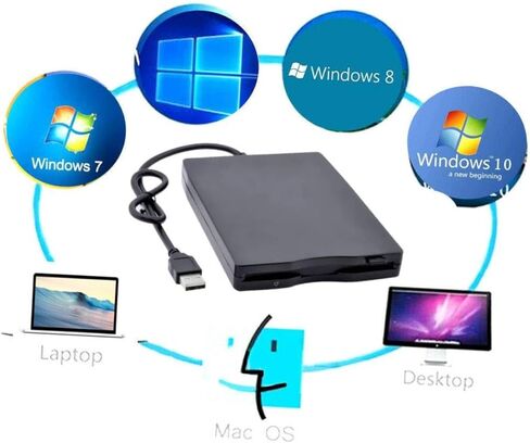 محرك أقراص مرنة خارجي USB لنقل البيانات خفيف الوزن وعالي السرعة مع تصحيح الأخطاء وتقليل الضوضاء متوافق مع أنظمة التشغيل أسود in Kuwait