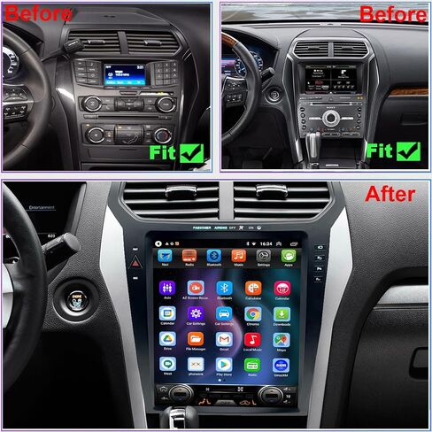 لترقية راديو Ford Explorer 2011-2019، استبدال ستيريو Android، التحكم في عجلة القيادة، شاشة لمس IPS 9.7 بوصة، دعم Carplay وAndroid Auto in Kuwait