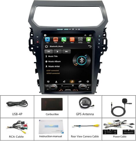 لترقية راديو Ford Explorer 2011-2019، استبدال ستيريو Android، التحكم في عجلة القيادة، شاشة لمس IPS 9.7 بوصة، دعم Carplay وAndroid Auto in Kuwait