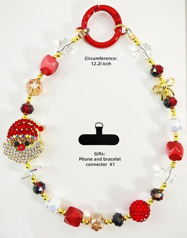 2 pcs Beaded Pearls Phone Wrist Strap, Detachable CellPhone Wristlet with Tether Tab, Hands-Free Universal Cellphone Charm Bracelet Strap for Cell Phone Keys AirPods (Black + White) in Saudi Arabia