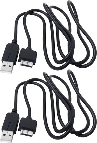 كابل شاحن Xspeedonline قطعتين مناسب لجهاز PS Vita، كابل شحن مناسب لجهاز PlayStation Vita PSV 1000 USB سلك شاحن البيانات والطاقة 3.3 قدم - أسود in Saudi Arabia