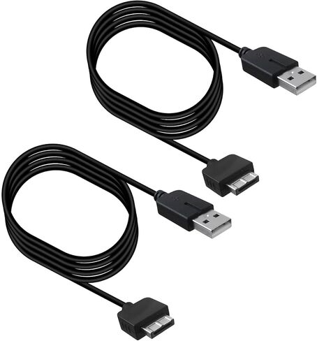 Xspeedonline 2Pcs Charger Cable Fit for PS Vita, USB Data & 3.3ft Power Charger Cord Fit for PlayStation Vita 1000 (Only Fit for PSV 1000 Power Cord) - Black in Saudi Arabia