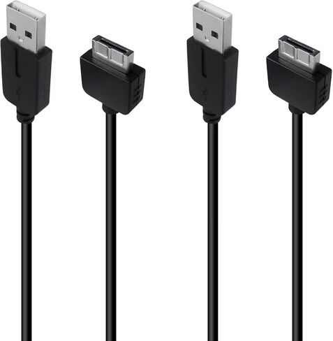 Xspeedonline 2Pcs Charger Cable Fit for PS Vita, USB Data & 3.3ft Power Charger Cord Fit for PlayStation Vita 1000 (Only Fit for PSV 1000 Power Cord) - Black in Saudi Arabia