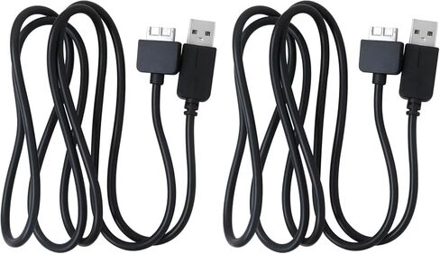 Xspeedonline 2Pcs Charger Cable Fit for PS Vita, USB Data & 3.3ft Power Charger Cord Fit for PlayStation Vita 1000 (Only Fit for PSV 1000 Power Cord) - Black in Saudi Arabia