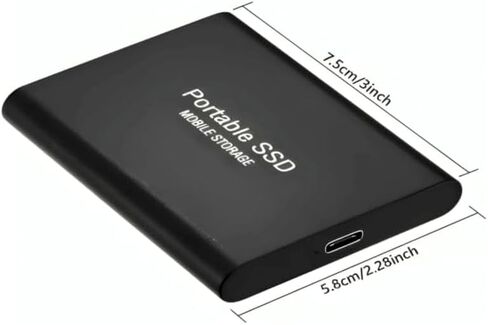 SSD خارجي محمول 3T - محرك أقراص USB 3.0 عالي السرعة بسعة 3000 جيجابايت ونوع C، تخزين نحيف مقاوم للصدمات لنظام التشغيل Windows وMac وLinux in Kuwait