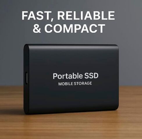 SSD خارجي محمول 3T - محرك أقراص USB 3.0 عالي السرعة بسعة 3000 جيجابايت ونوع C، تخزين نحيف مقاوم للصدمات لنظام التشغيل Windows وMac وLinux in Kuwait