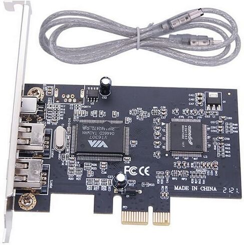 3 Port 1394A PCI Express FireWire Card Adapter, PCI Express (1X) to IEEE 1394 Adapter (2X 6Pin + 1x 4Pin) with Low Profile Bracket in Saudi Arabia