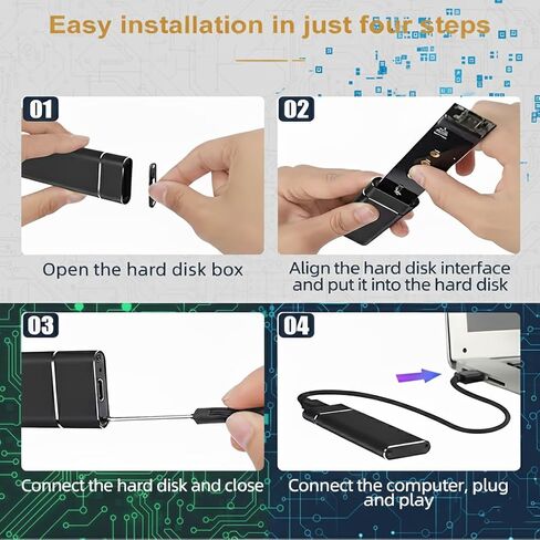 Ultra-Fast Dual-Protocol M.2 NVMe and SATA SSD Enclosure, 10Gbps USB-C, Portable Aluminum Alloy Data Storage with Carrying Strap in Saudi Arabia