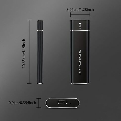 Ultra-Fast Dual-Protocol M.2 NVMe and SATA SSD Enclosure, 10Gbps USB-C, Portable Aluminum Alloy Data Storage with Carrying Strap in Saudi Arabia