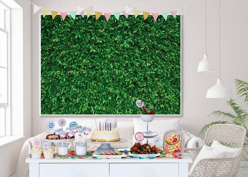 LYWYGG 5X3FT Green Leaves Photography Backdrops Mmicrofiber Nature Backdrop Birthday Background for Birthday Party Seamless Photo Booth Prop Backdrop CP-87-0503 in Kuwait