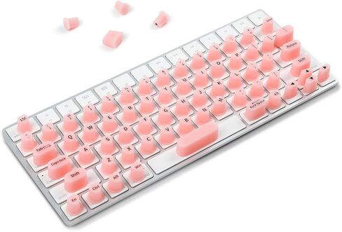 غطاء لوحة المفاتيح Allinside للأظافر الطويلة، متوافق مع MacBook Pro 13/14/16 (2021–2024) وMacBook Air 13/15 (2020–2024)، جلد سيليكون مرتفع على شكل قلب، وردي in Kuwait