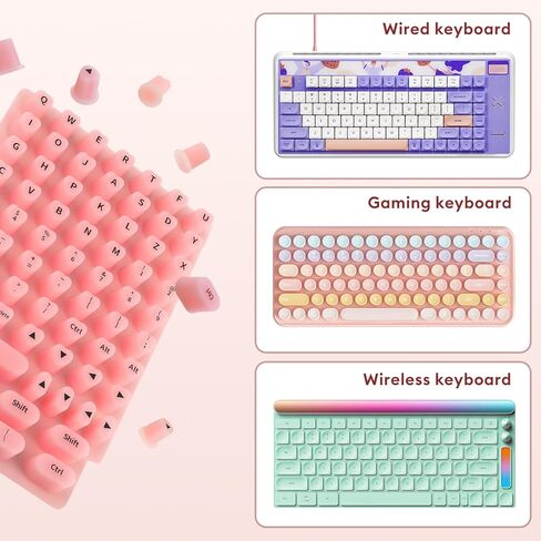 غطاء لوحة المفاتيح Allinside للأظافر الطويلة، متوافق مع MacBook Pro 13/14/16 (2021–2024) وMacBook Air 13/15 (2020–2024)، جلد سيليكون مرتفع على شكل قلب، وردي in Kuwait