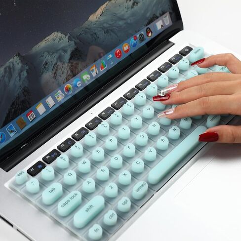 غطاء لوحة المفاتيح Allinside للأظافر الطويلة، متوافق مع MacBook Pro 13/14/16 (2021–2024) وMacBook Air 13/15 (2020–2024)، جلد سيليكون مرتفع على شكل قلب، وردي in Kuwait