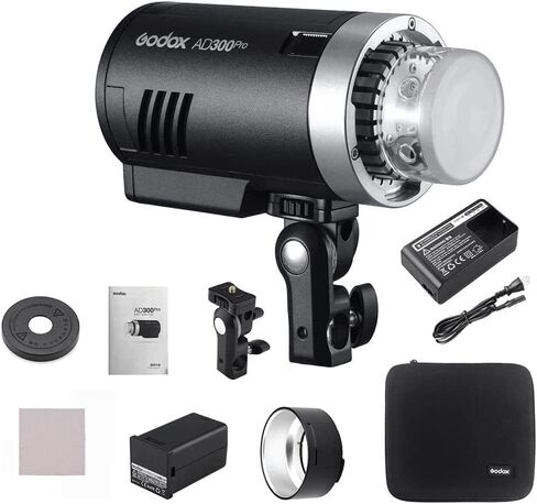Godox AD300Pro Outdoor Strobe Flash Light, 2.4G Wireless 300Ws TTL 1/8000s 320 Times Full Power Flash Rechargeable Battery Compatible with Canon Nikon Sony FUJIFILM Panasonic Pentax Olympus in Kuwait
