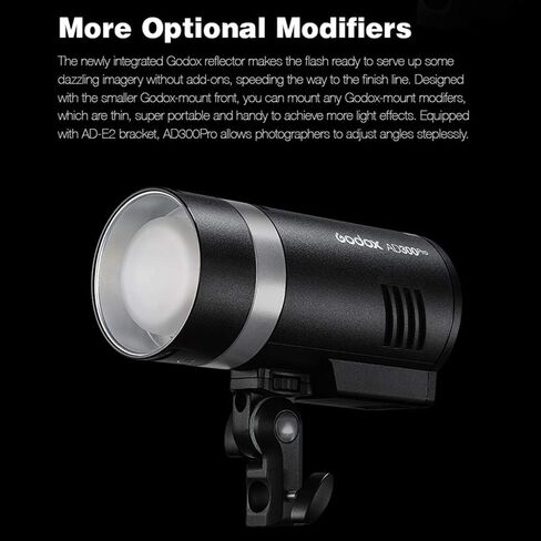 Godox AD300Pro Outdoor Strobe Flash Light, 2.4G Wireless 300Ws TTL 1/8000s 320 Times Full Power Flash Rechargeable Battery Compatible with Canon Nikon Sony FUJIFILM Panasonic Pentax Olympus in Kuwait