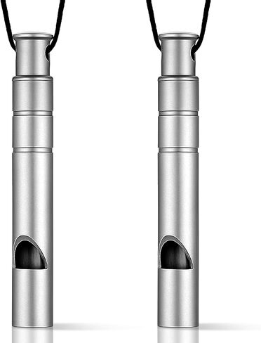2PCS Titanium Whistle, 120db Safety Whistle with Lanyard, Outdoor Loud Emergency Whistles for Life Saving, Sports, Dog Training, Hiking, Life Saving in Saudi Arabia