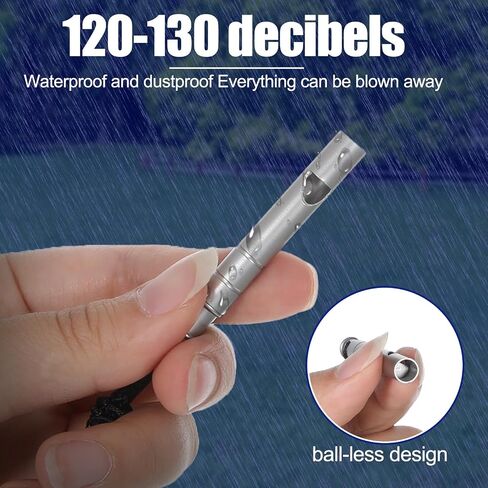 2PCS Titanium Whistle, 120db Safety Whistle with Lanyard, Outdoor Loud Emergency Whistles for Life Saving, Sports, Dog Training, Hiking, Life Saving in Saudi Arabia