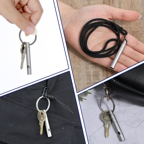 2PCS Titanium Whistle, 120db Safety Whistle with Lanyard, Outdoor Loud Emergency Whistles for Life Saving, Sports, Dog Training, Hiking, Life Saving in Saudi Arabia