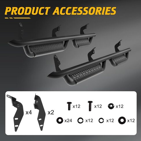 Running Boards Compatible with 2005-2023 Toyota Tacoma Double Cab/Crew Cab with 4 Full-Size Doors, Drop Down Side Step Bars, 6.5 Inch Carbon Steel in Saudi Arabia
