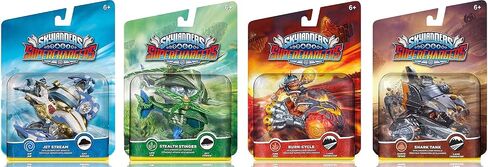 Skylanders SuperChargers Vehicle Character 4 Pack Bundle - Jet Stream , Stealth Stinger , Shark Tank , Burn Cycle - Air , Life , Earth , Fire Kit in Saudi Arabia