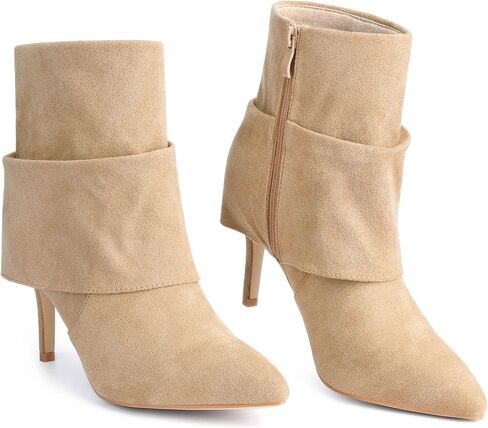 Perphy Pointed Toe Fold Over Stiletto Heel Slouch Ankle Boots for Women in Saudi Arabia