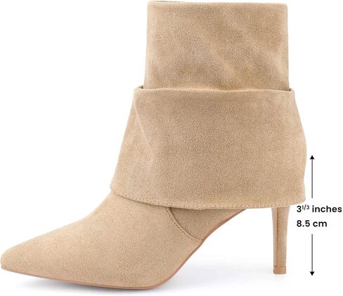 Perphy Pointed Toe Fold Over Stiletto Heel Slouch Ankle Boots for Women in Saudi Arabia
